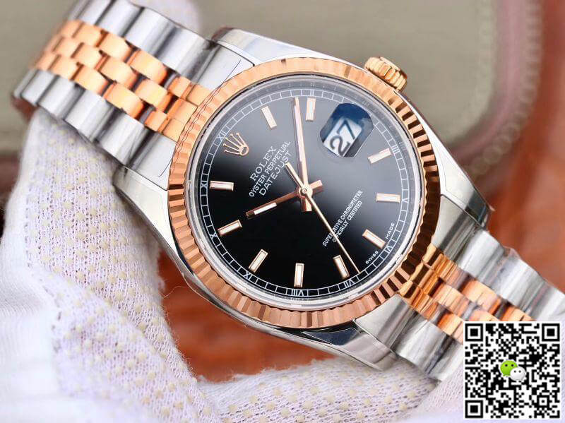 R01ex Dupe Datejust 36MM 126231 Men Watches 1:1 Best Edition Swiss ETA3135 Black Dial