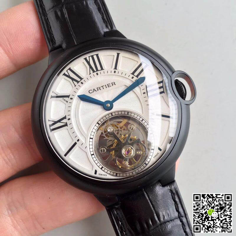 Replica Ballon Bleu De Ca*t1er Tourbillon Men Watches 1:1 Best Edition Swiss Tourbillon White Dial