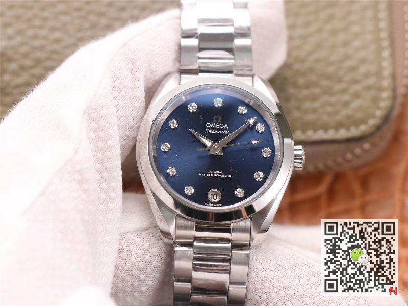Replica 0me*ga Seamaster 220.10.38.20.53.001 Aqua Terra 150M 1:1 Best Edition VS Factory Blue dial Swiss 8800