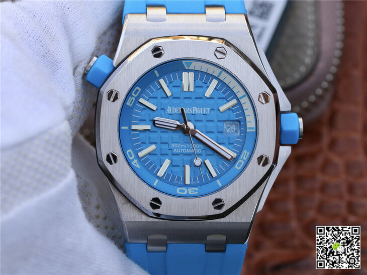 Replica Audemars P1g*et Royal Oak Offshore Diver 15710ST.OO.A032CA.01 1:1 Best Edition JF Factory Blue Dial