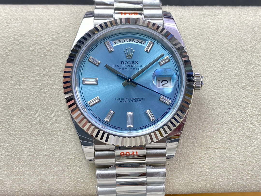 Replica R01ex Day Date M228236-0006 1:1 Best Edition EW Factory Ice Blue Dial