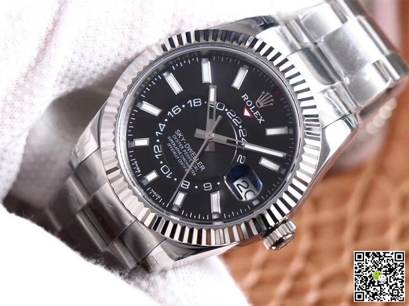 Replica R01ex Sky Dweller M326934-0005 1:1 Best Edition Noob Factory Black Dial Swiss ETA9001