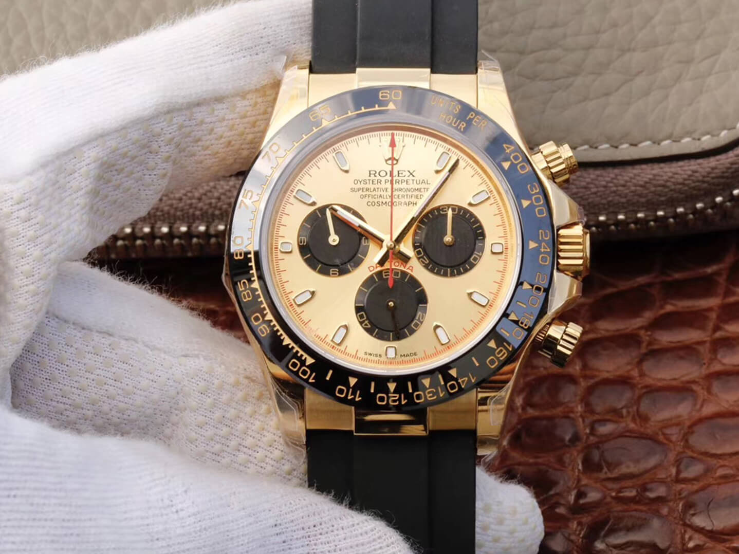 Replica R01ex Daytona Cosmograph 116518ln 1:1 Best Edition JH Factory V6 Yellow Gold Dial