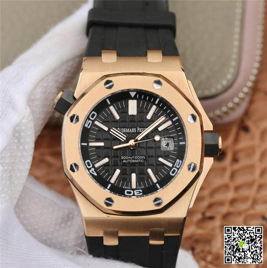 Replica Audemars P1g*et Royal Oak Offshore 15710 1:1 Best Edition JF Factory V8 Rose Gold