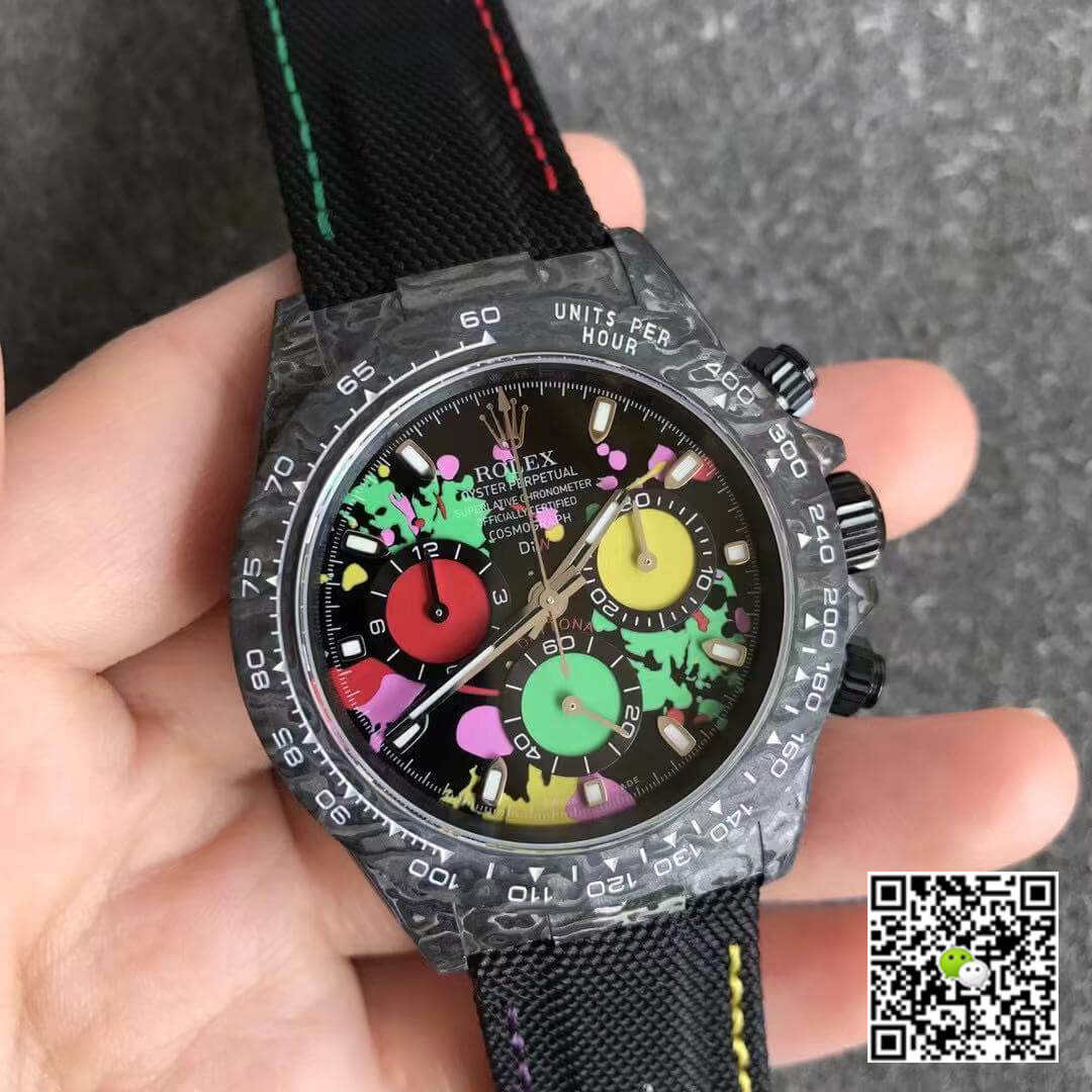 Replica R01ex Daytona Cosmograph Carbon Fiber Diw Customized Version 1:1 Best Edition Noob Factory Color Dial