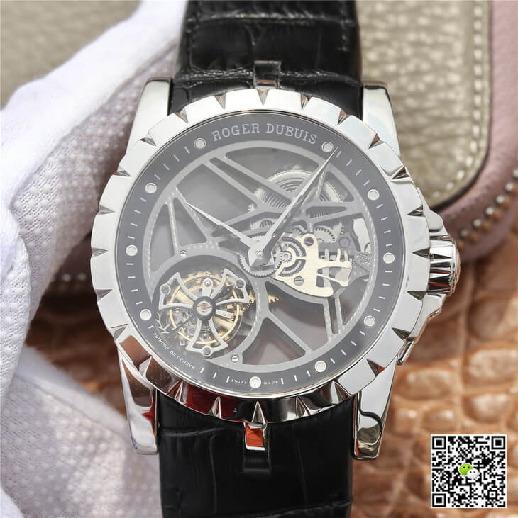 Replica Roger Dubuis Excalibur RDDBEX0260 1:1 Best Edition JB Factory Skeleton Tourbillon Dial