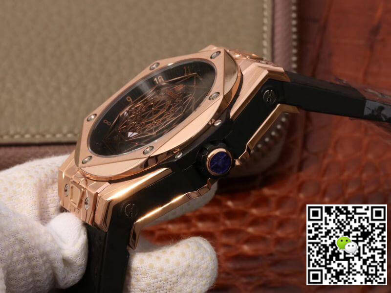 Replica Hublot Big Bang Sang Bleu King Gold 415.OX.1118.VR.MXM17 TMF Factory Mechanical Watches 1:1 Best Edition Swiss ETA1213