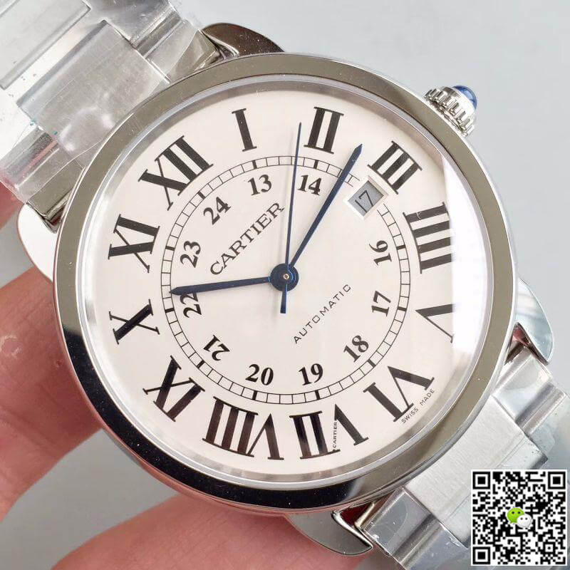 Replica Ronde Solo De Ca*t1er W670101 ZF Factory Men Watches 1:1 Best Edition Swiss ETA9015 White Dial