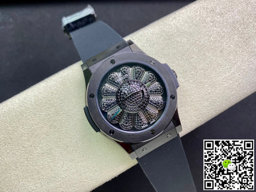 Replica Hublot Classic Fusion Takashi Murakami 507.CX.9000.RX.TAK21 1:1 Best Edition Sunflower Black Dial