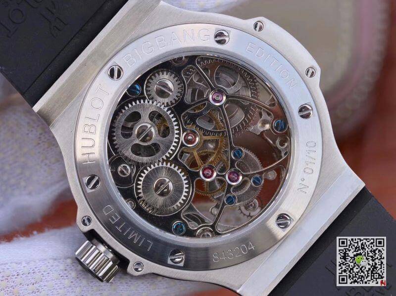 Replica Hublot Big Bang hollow tourbillon Swiss Seagull hand-winding tourbillon movement Skeleton Dial