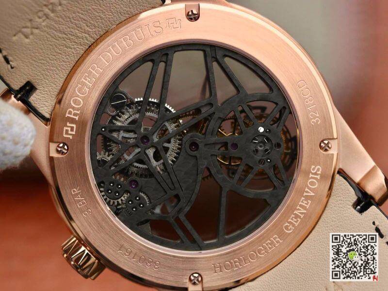 Replica Roger Dubuis Excalibur RDDBEX0392 1:1 Best Edition Swiss Tourbillon Black Leather Strap
