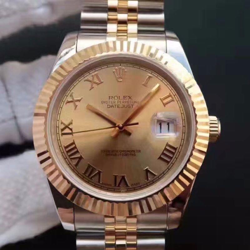 Replica R01ex Datejust 41 126333-007 1:1 Best Edition Gold Wrapped Two Tone Stainless Steel Bracelet