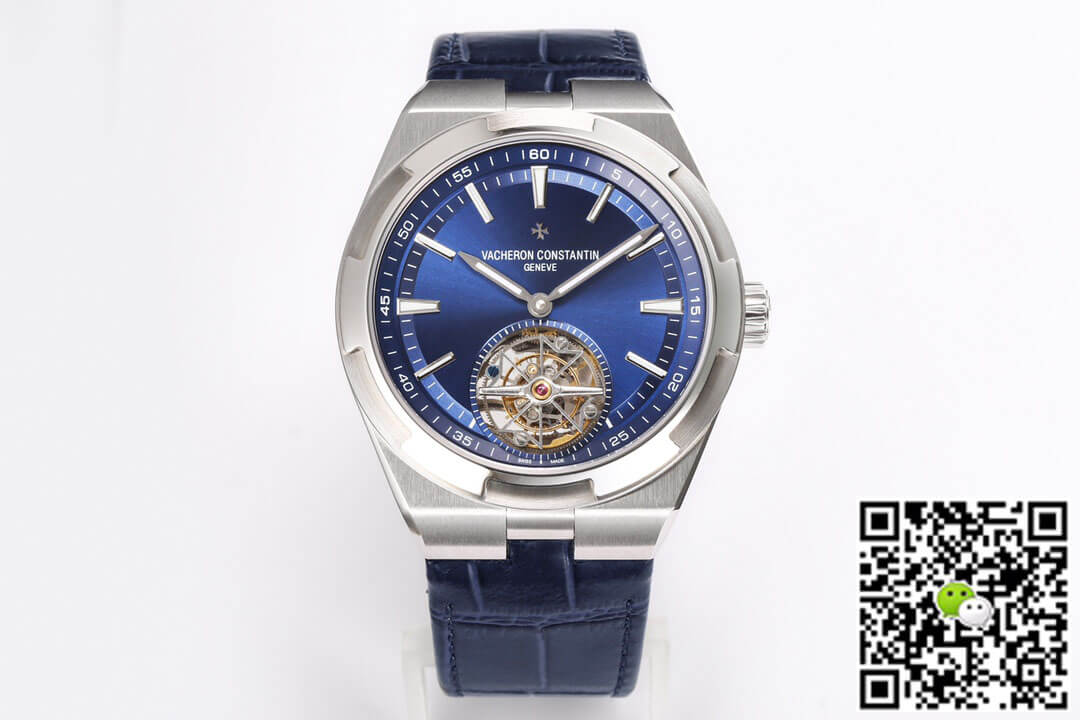 Replica Vacheron C0nstan1n Overseas Tourbillon 6000V/110A-B544 1:1 Best Edition BBR Factory Leather Strap