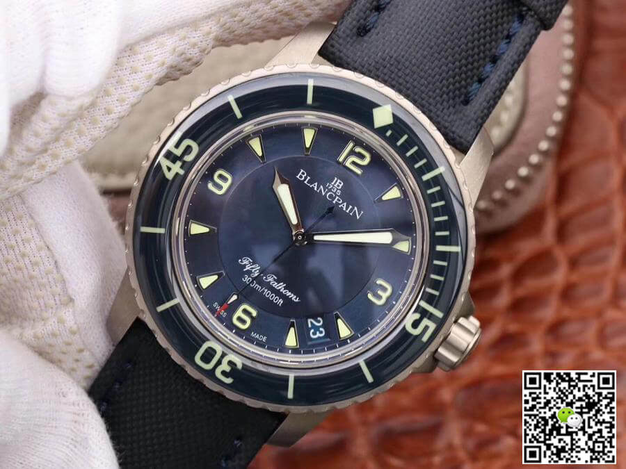 Replica Blancpain Fifty Fathoms 5015-12B40-O52A ZF Factory 1:1 Best Edition Swiss ETA2836-2 Black Sail-canvas Strap