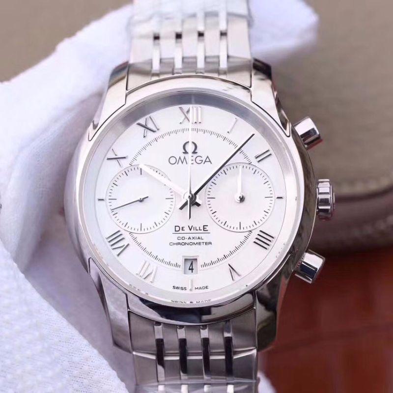 Replica 0me*ga De Ville Chronograph 42MM 431.10.42.51.02.001 OM Factory 1:1 Best Edition Swiss ETA9300 Stainless Steel Bracelet