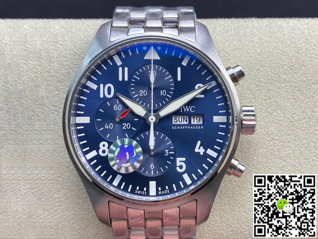 Replica IWC Pilot Chronograph IW377717 ZF Factory 1:1 Best Edition Swiss ETA7750 Blue Dial