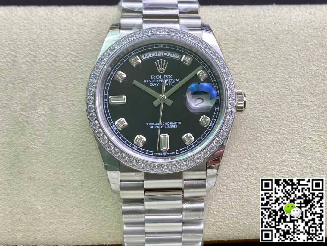 Replica R01ex Day Date 118346 36MM 1:1 Best Edition EW Factory Black Dial