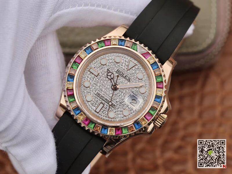 Replica R01ex Oyster Perpetual Yacht-Master 116695 40mm Men Watches 1:1 Best Edition With Gem-Set Bezel
