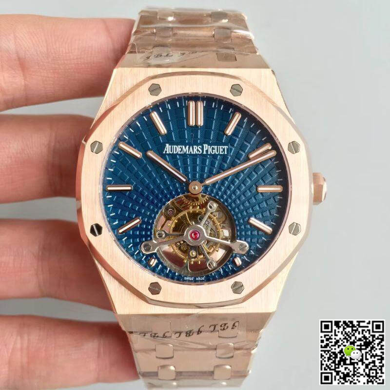 Replica Audemars P1g*et Royal Oak Tourbillon 26522OR.OO.1220OR.01 R8 Factory 1:1 Best Edition Swiss Tourbillon Blue Dial