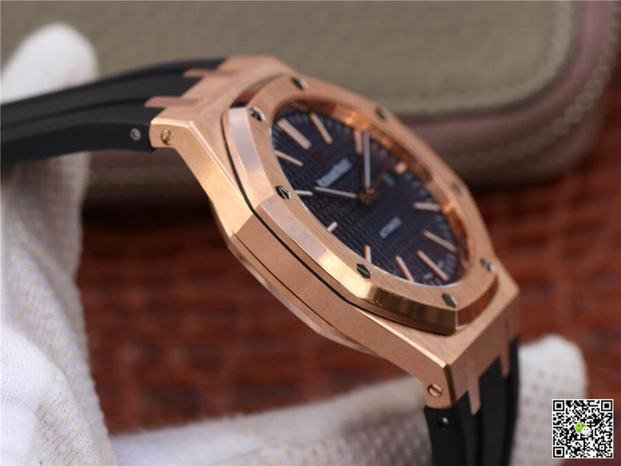 Replica Audemars P1g*et Royal Oak 15400 1:1 Best Edition Rose Gold Blue Dial