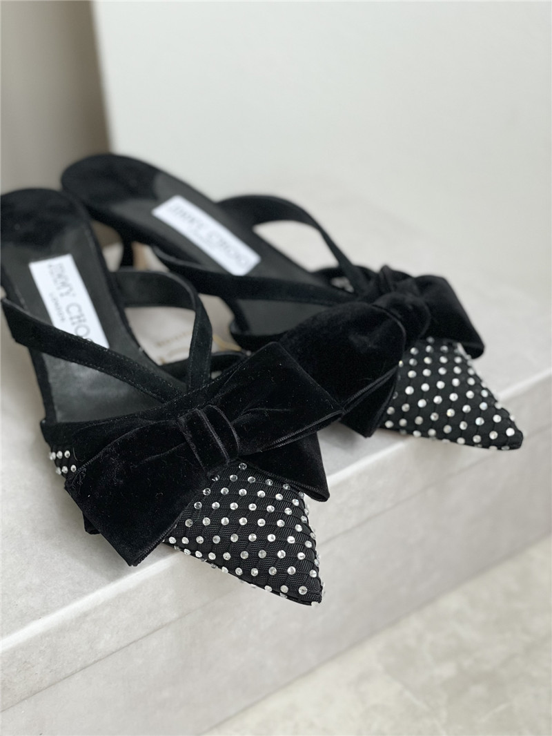 J1m*y Ch00 bow heels dupe bow-embellished sandals