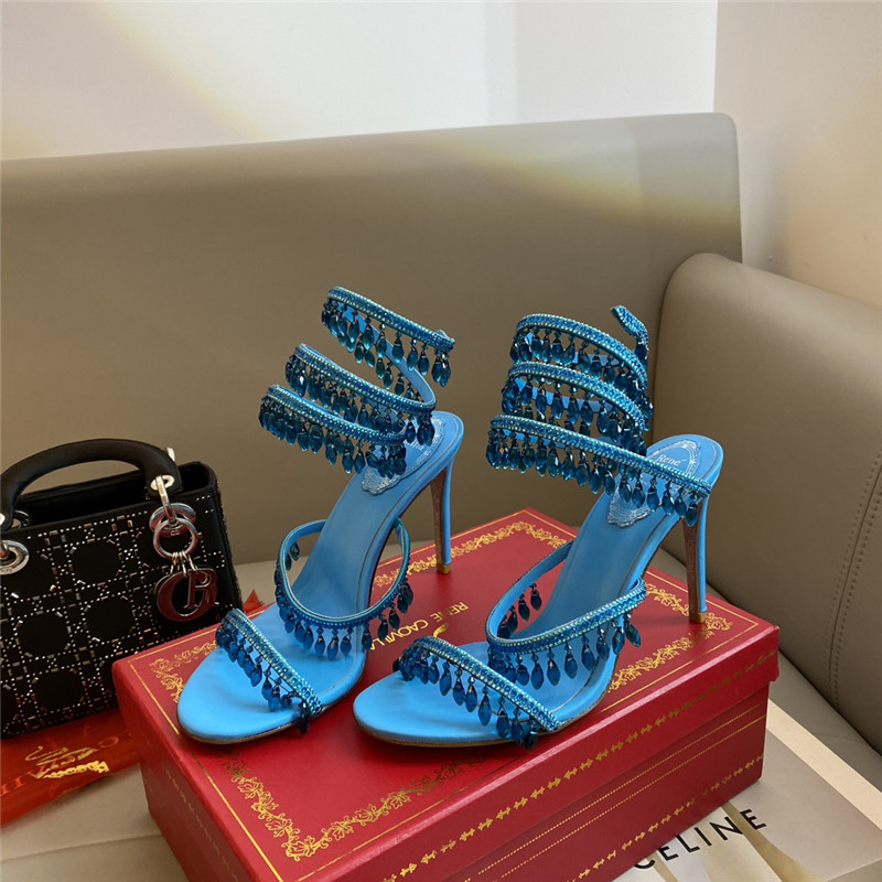 Rene Caovilla Classic Snake Wrap Sandals