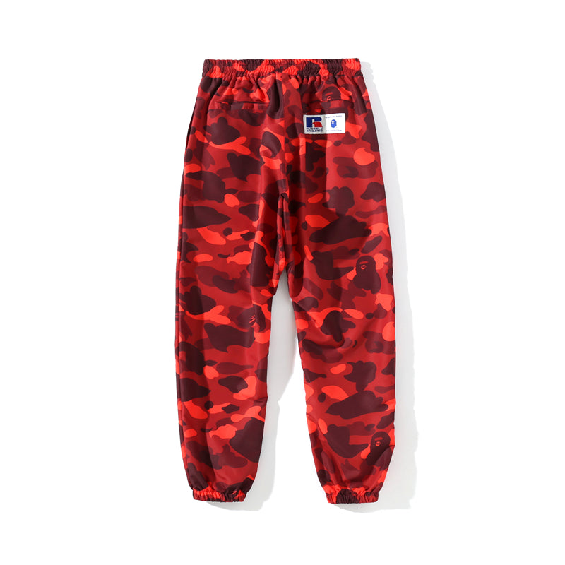 BAPE x RUSSELL ATHLETIC Track Pants Sweatpants Blue Red HDCP8792