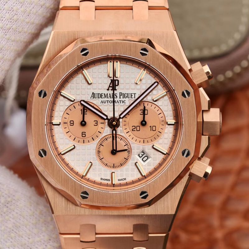 Replica Audemars P1g*et Royal Oak Chronograph 26331OR.OO.1220OR OM Factory 1:1 Best Edition Swiss ETA7750 White Dial