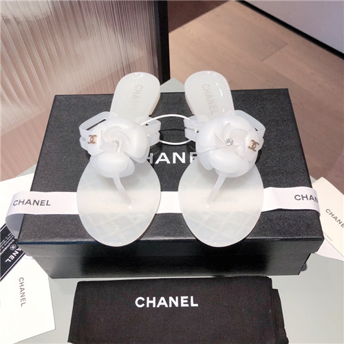 Ch**el Flat Dupes transparent sandals