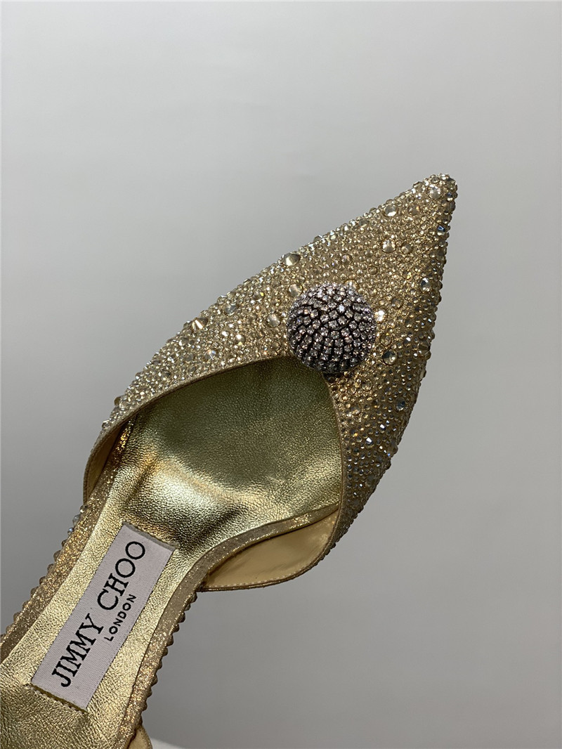 J1m*y Ch00 jc high-heeled crystal slipper shoes