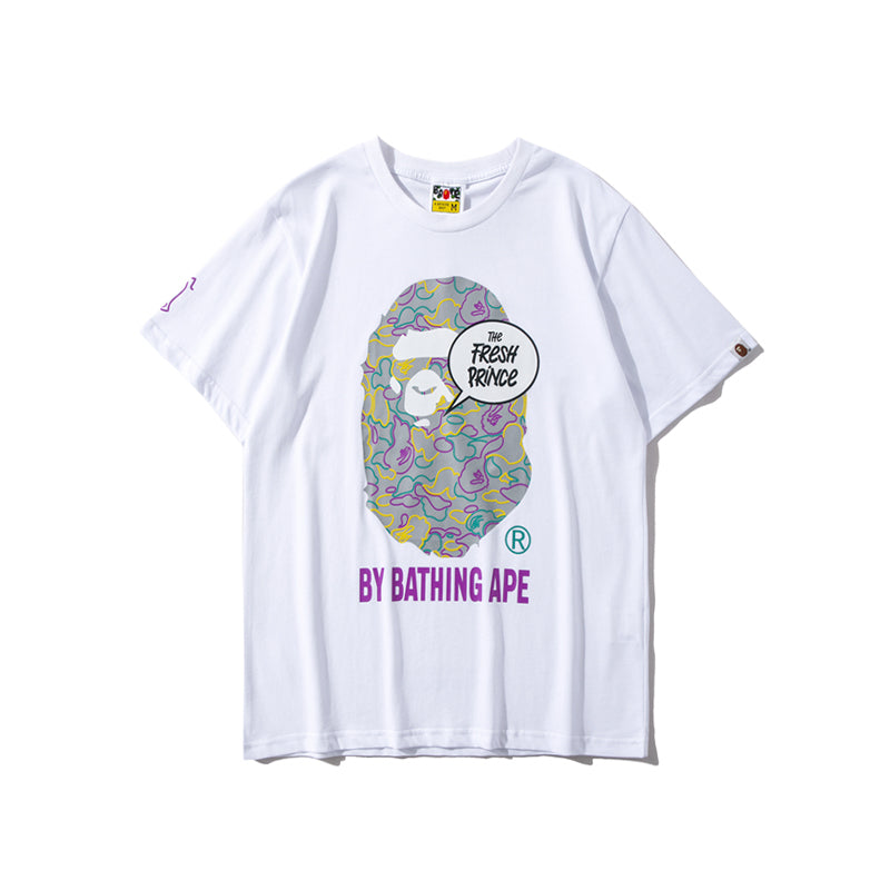 Bape x The Fresh Prince T Shirt Ape Head Graffiti Cotton Tee 1689
