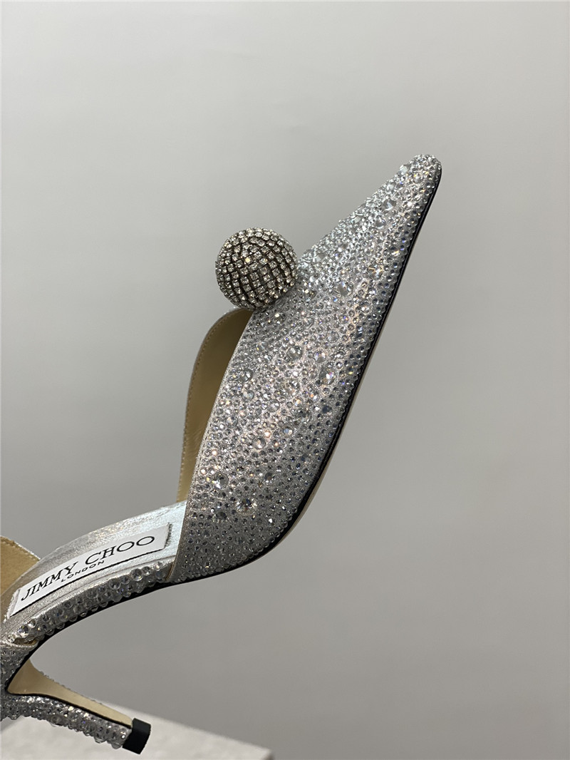 J1m*y Ch00 jc high-heeled crystal slipper shoes