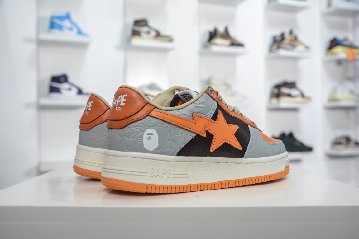 A Bathing Ape Bape Sta Low Grey Orange