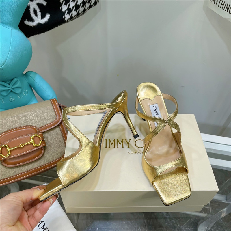 J1m*y Ch00 heeled satin sandals