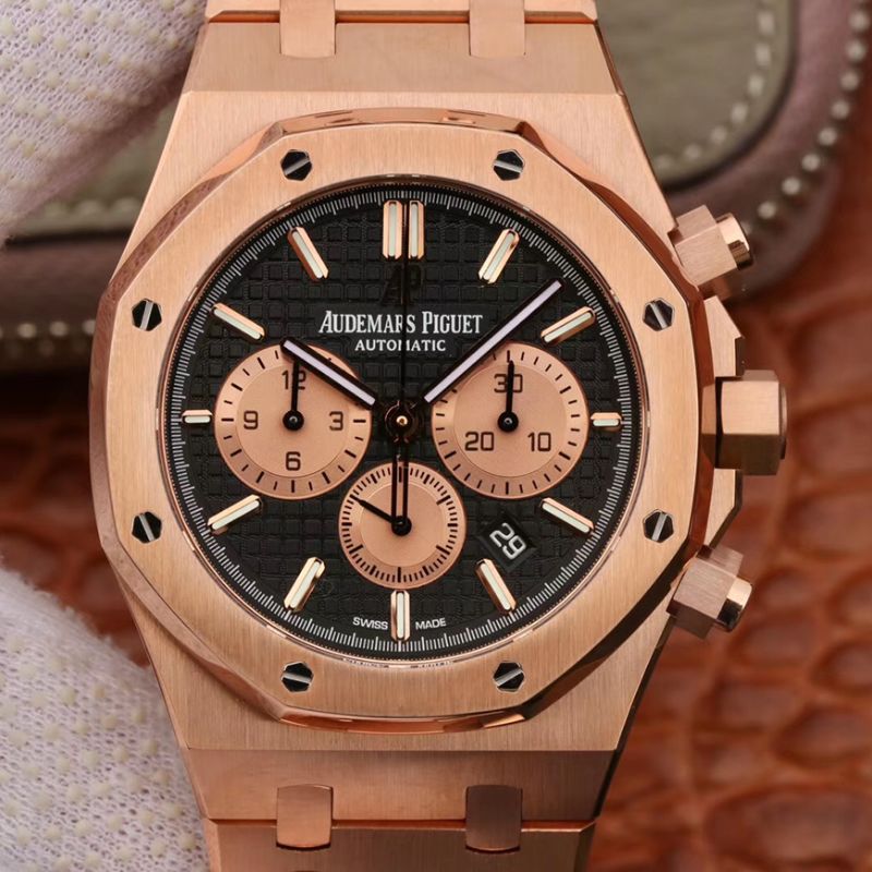 Replica Audemars P1g*et Royal Oak Chronograph 26331OR.OO.1220OR OM Factory Men Watches 1:1 Best Edition Swiss ETA7750 18K Rose gold on stainless steel bezel