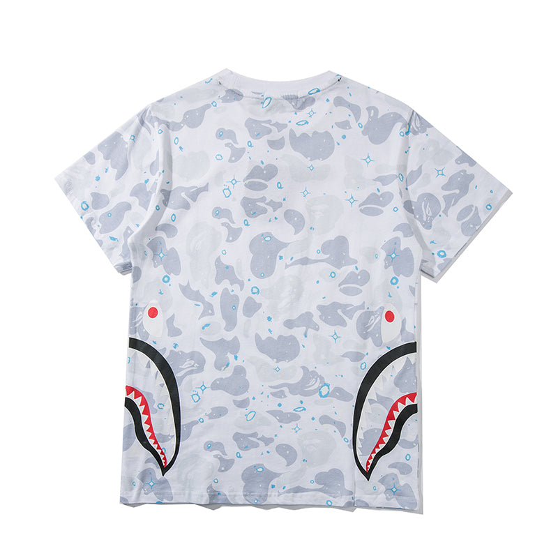 Bape Shark Camo Luminous Cotton T Shirt 707