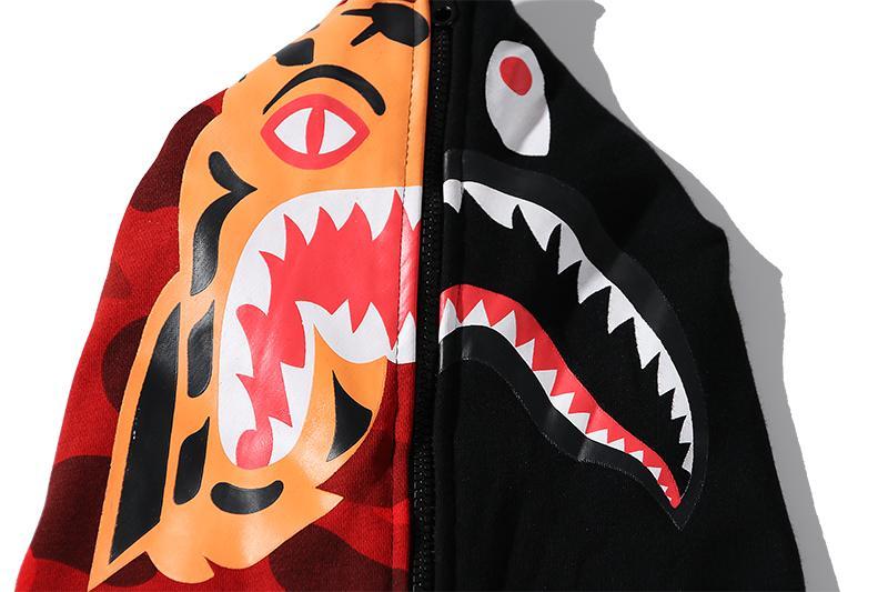 BAPE Color Camo Tiger Shark Full Zip Hoodie