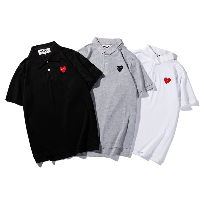 Play CDG Embroidered Heart Polo Shirt