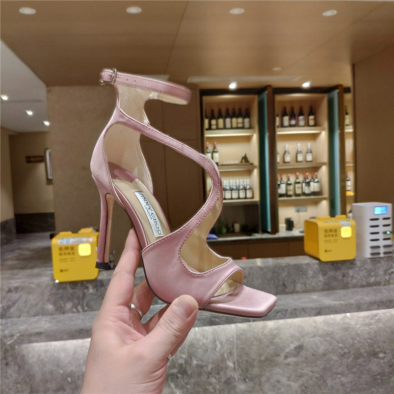 J1m*y Ch00 heeled satin sandals