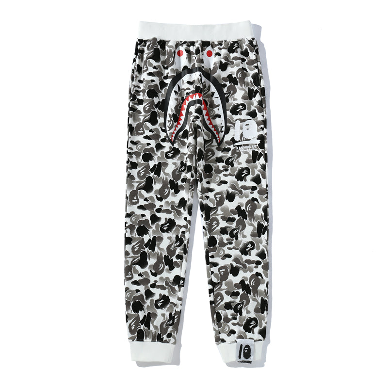 BAPE Camo Shark Track Pants Sweatpants Green Black HDCP8791