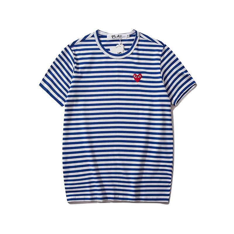 COMME DES GARCONS CDG PLAY Stripe Heart Short Sleeve T Shirts