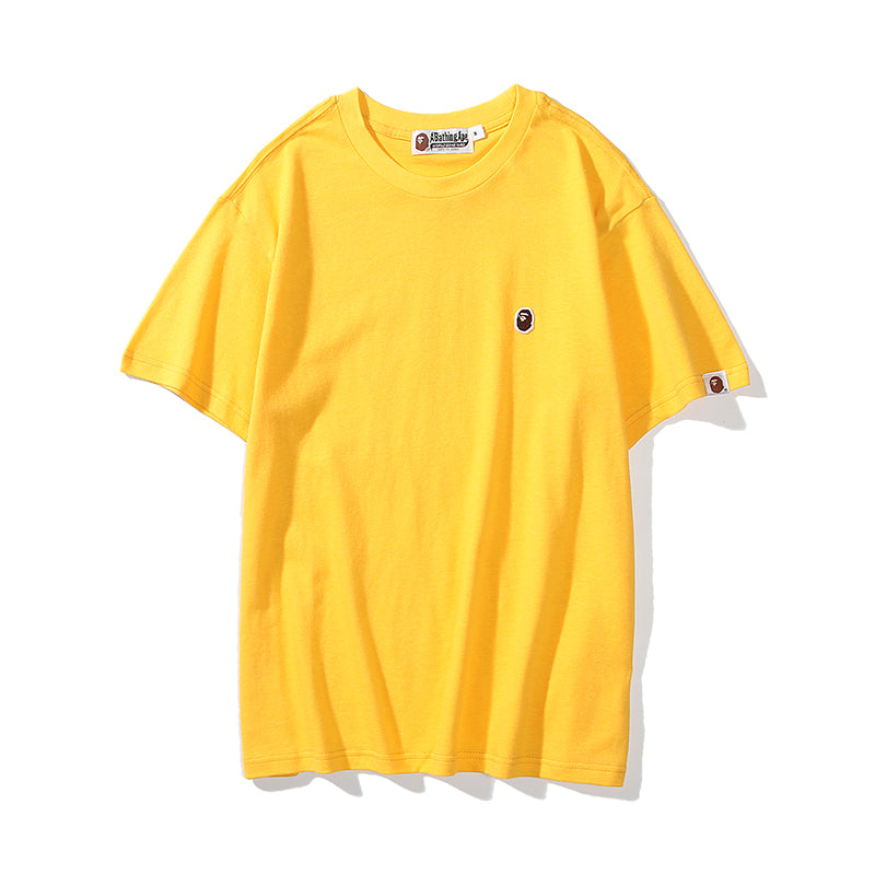 Bape Embroidered Ape Head Classic Cotton T Shirt 5083