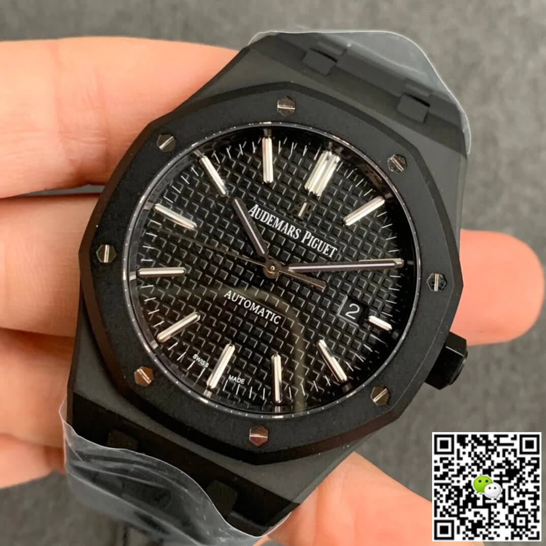 Replica Audemars P1g*et Royal Oak 15400 DLC Version 1:1 Best Edition ZF Factory Black Dial