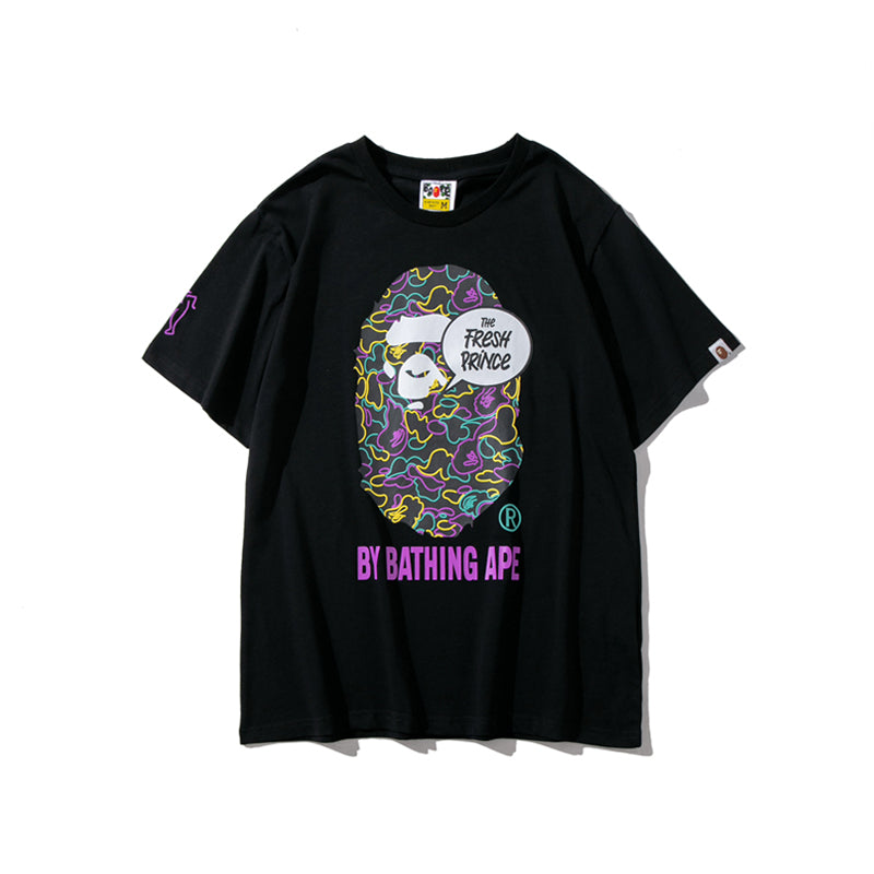 Bape x The Fresh Prince T Shirt Ape Head Graffiti Cotton Tee 1689