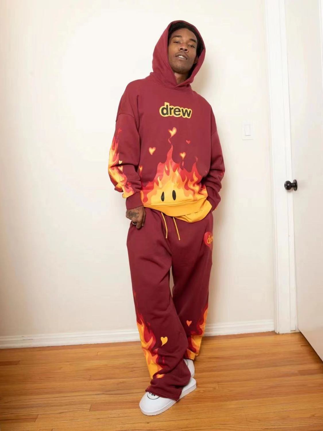 Drew House Fire Hoodie Black