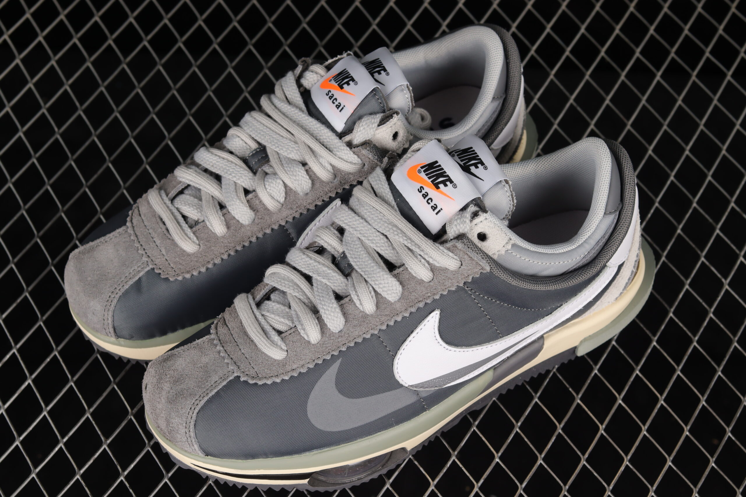 Sacai x Nike Zoom Cortez 4.0 Dark Grey White Green