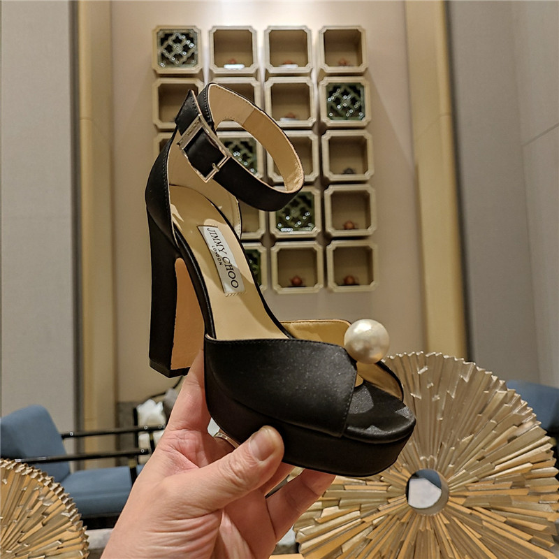 J1m*y Ch00 high heel D1am0nd chain sandals