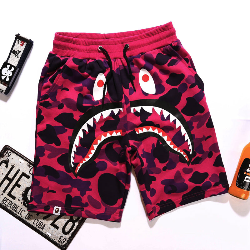 BAPE APE Shorts Shark Camo Blue Red Green Pants HDCP8356