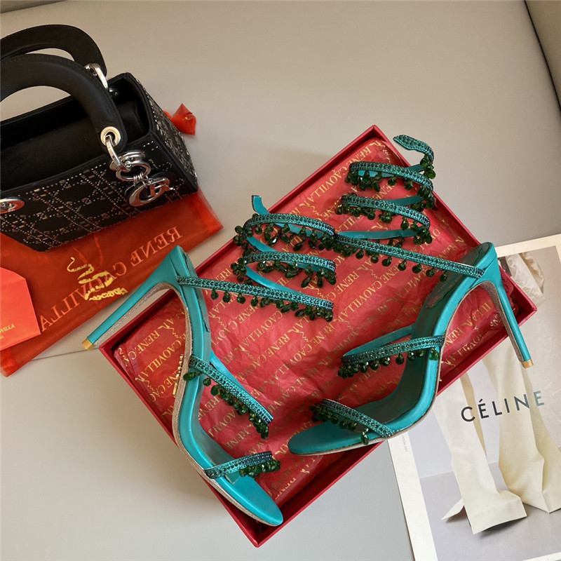 Rene Caovilla Classic Snake Wrap Sandals