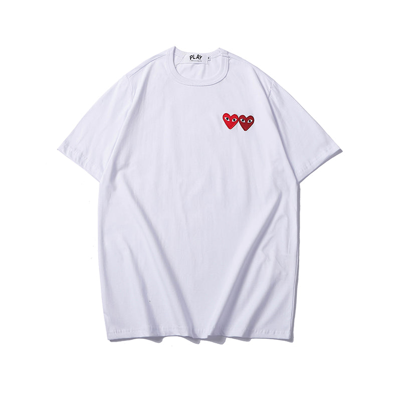 Comme Des Garcons Play Double Heart T Shirt 2333